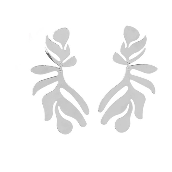 Carolina Hill Palm Leaf Drop Dangle Earrings - Picture 2 of 2